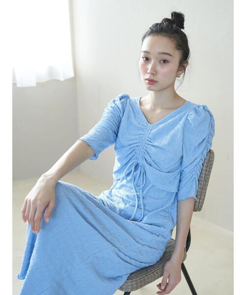 earth music&ecology（アースミュージックアンドエコロジー）の「やわらかカットソーレイヤード見えワンピース（ワンピース・レディース・ミント/ピンク/ブラック/アイボリー/ブルー・FREE）」の17枚目の写真