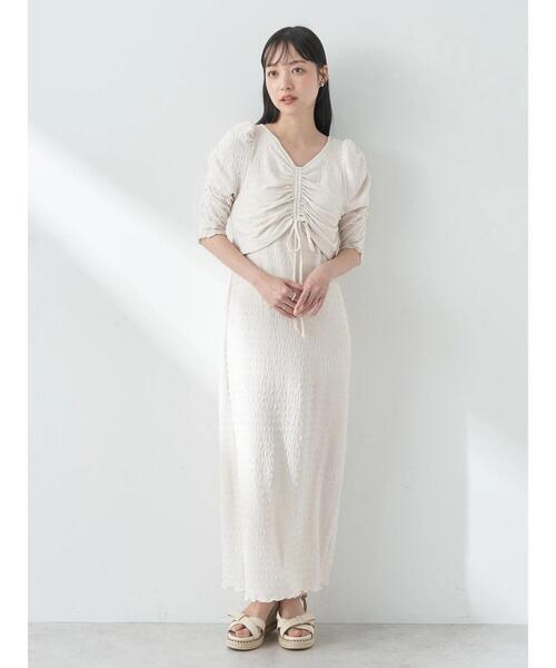 earth music&ecology（アースミュージックアンドエコロジー）の「やわらかカットソーレイヤード見えワンピース（ワンピース・レディース・ミント/ピンク/ブラック/アイボリー/ブルー・FREE）」の15枚目の写真