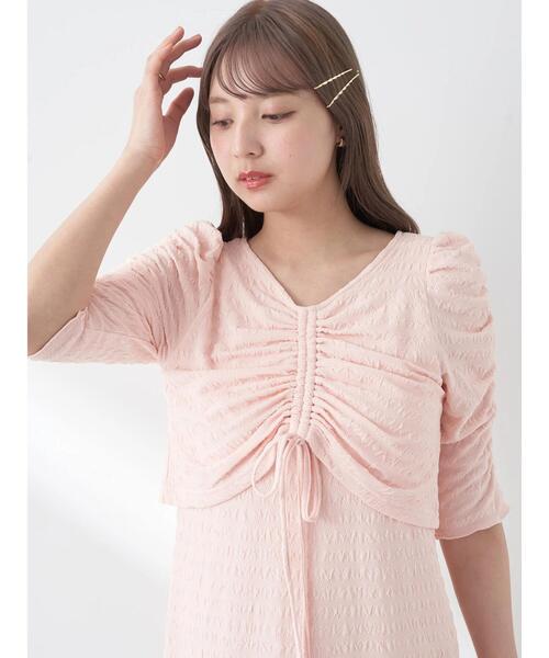 earth music&ecology（アースミュージックアンドエコロジー）の「やわらかカットソーレイヤード見えワンピース（ワンピース・レディース・ミント/ピンク/ブラック/アイボリー/ブルー・FREE）」の10枚目の写真