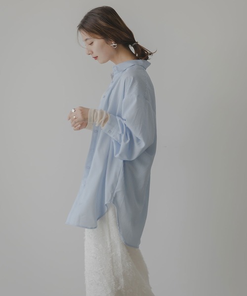 値下げ　our 撥水素材の半袖きれいめプルオーバー（接触冷感） ホワイト ラッシュガードオーバーサイズシャツ【UVケア】【水陸両用/ラッシュ