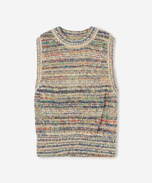 Coohem（コーヘン）の「COOHEM | マルチボーダーニットベスト WOMEN（ベスト・レディース・ホワイト系その他/ベージュ系その他・F）」の3枚目の写真