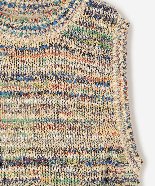 Coohem（コーヘン）の「COOHEM | マルチボーダーニットベスト WOMEN（ベスト・レディース・ホワイト系その他/ベージュ系その他・F）」の6枚目の写真