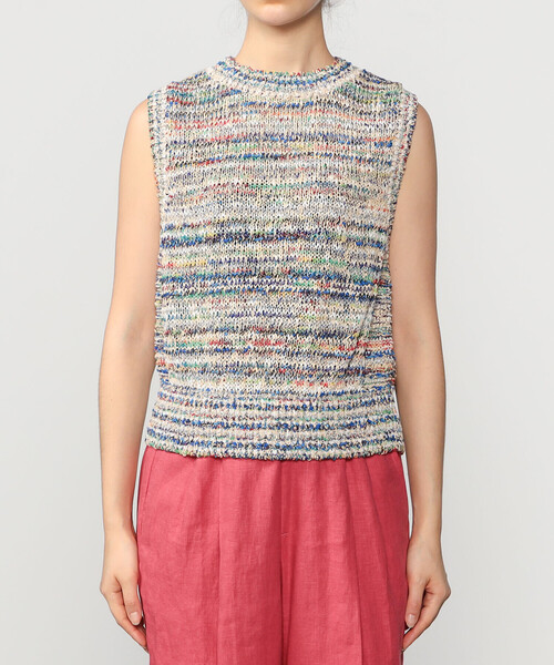 Coohem（コーヘン）の「COOHEM | マルチボーダーニットベスト WOMEN（ベスト・レディース・ホワイト系その他/ベージュ系その他・F）」の8枚目の写真