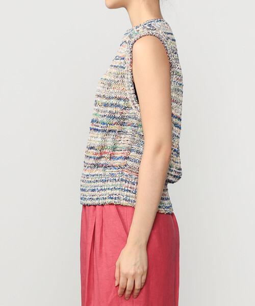 Coohem（コーヘン）の「COOHEM | マルチボーダーニットベスト WOMEN（ベスト・レディース・ホワイト系その他/ベージュ系その他・F）」の9枚目の写真