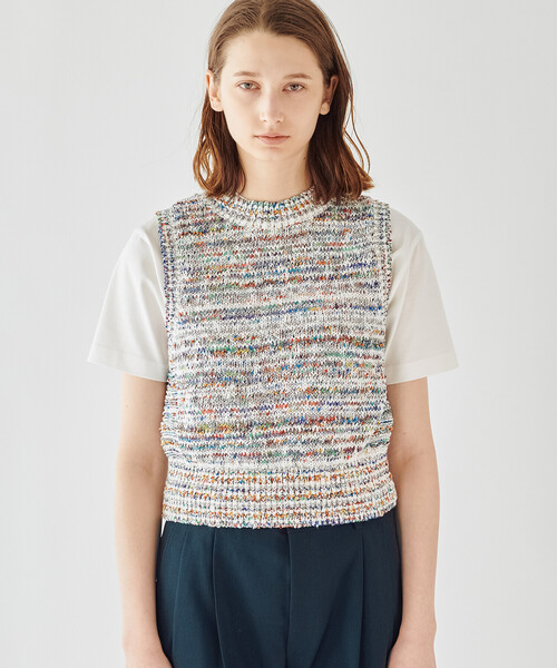 Coohem（コーヘン）の「COOHEM | マルチボーダーニットベスト WOMEN（ベスト・レディース・ホワイト系その他/ベージュ系その他・F）」の14枚目の写真