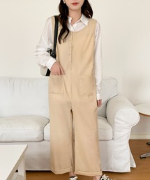 SHEPP（シープ）の「フロントボタンワーク オールインサロペット（サロペット/オーバーオール）」