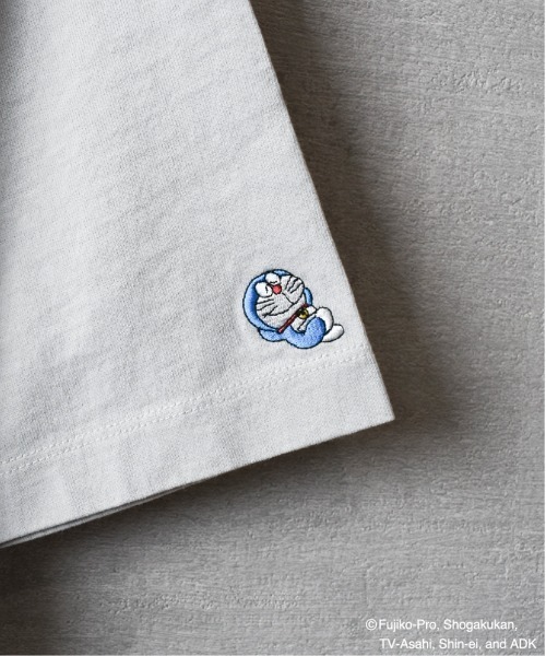 【TETERA×ドラえもん】OVER DYE T-SH-L-LGRAY / ドラえもん刺繍 オーバーダイ加工 ショートスリーブ Tシャツ tete22-003（Tシャツ/カットソー）｜TETERA（テテラ）