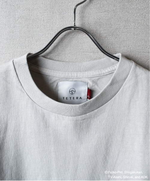 【TETERA×ドラえもん】OVER DYE T-SH-L-LGRAY / ドラえもん刺繍 オーバーダイ加工 ショートスリーブ Tシャツ tete22-003（Tシャツ/カットソー）｜TETERA（テテラ）