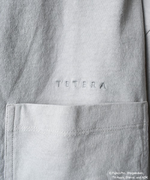 【TETERA×ドラえもん】OVER DYE T-SH-L-LGRAY / ドラえもん刺繍 オーバーダイ加工 ショートスリーブ Tシャツ tete22-003（Tシャツ/カットソー）｜TETERA（テテラ）