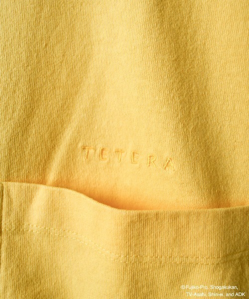 【TETERA×ドラえもん】OVER DYE T-SH-L-LGRAY / ドラえもん刺繍 オーバーダイ加工 ショートスリーブ Tシャツ tete22-003（Tシャツ/カットソー）｜TETERA（テテラ）