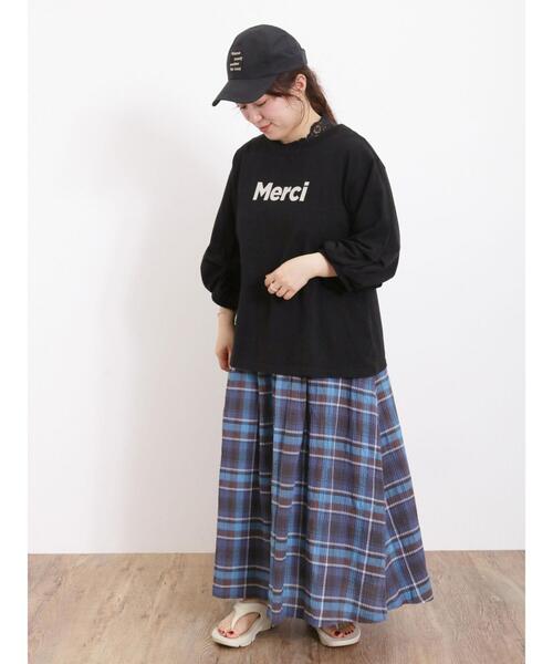 Samansa Mos2（サマンサ モスモス）の「袖タックTシャツ（Tシャツ/カットソー・レディース・グリーン/ベージュ/オフホワイト/ブラック・F）」の17枚目の写真