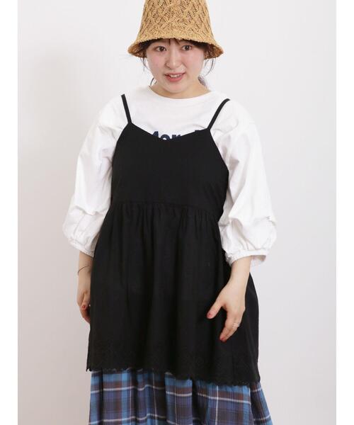 Samansa Mos2（サマンサ モスモス）の「袖タックTシャツ（Tシャツ/カットソー・レディース・グリーン/ベージュ/オフホワイト/ブラック・F）」の15枚目の写真