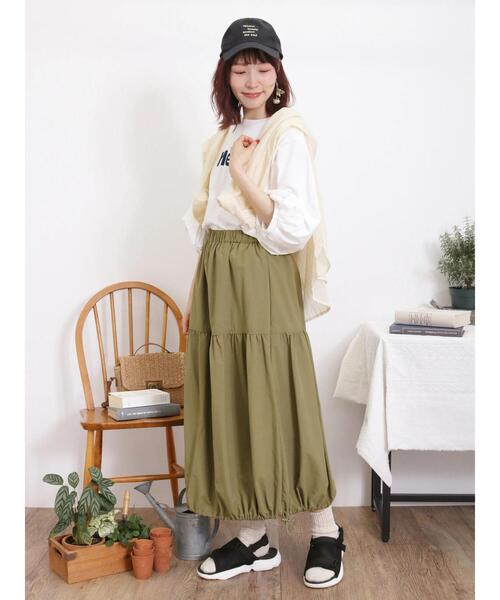 Samansa Mos2（サマンサ モスモス）の「袖タックTシャツ（Tシャツ/カットソー・レディース・グリーン/ベージュ/オフホワイト/ブラック・F）」の20枚目の写真