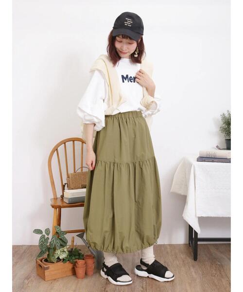 Samansa Mos2（サマンサ モスモス）の「袖タックTシャツ（Tシャツ/カットソー・レディース・グリーン/ベージュ/オフホワイト/ブラック・F）」の21枚目の写真