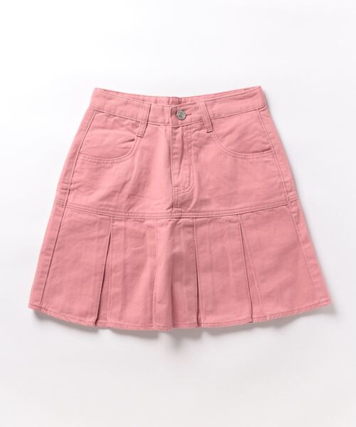HOOK（フック）の「【HOOK】for girls　定番　無地ボックスプリーツミニスカート　デニム/コットン（スカート・レディース・ピンク/ブルー・S/M/L）」の10枚目の写真