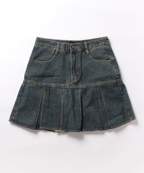 HOOK（フック）の「【HOOK】for girls　定番　無地ボックスプリーツミニスカート　デニム/コットン（スカート・レディース・ピンク/ブルー・S/M/L）」の11枚目の写真