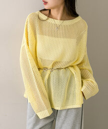 mline | 【3色展開】[mline]メッシュニット(ニット/セーター)