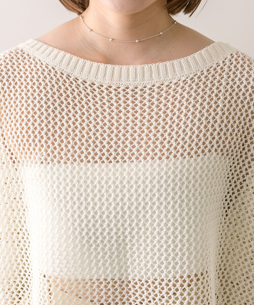 mline（エムライン）の「【3色展開】[mline]メッシュニット（ニット/セーター・レディース・オフホワイト/イエロー/ピンク・FREE）」の15枚目の写真