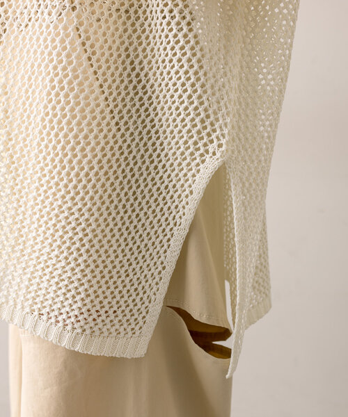 mline（エムライン）の「【3色展開】[mline]メッシュニット（ニット/セーター・レディース・オフホワイト/イエロー/ピンク・FREE）」の17枚目の写真