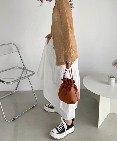 Ada.（エイダ）の「メッシュ編み ニット 襟付き カーディガン プルオーバー（ニット/セーター・レディース・ベージュ/ブラウン系/ネイビー・FREE）」の10枚目の写真