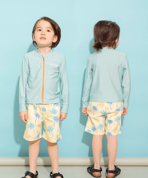 BRANSHES(ブランシェス)の「【水着/SWIM】長袖ラッシュガード(ラッシュガード・キッズ・ブラック/ライトグリーン・150/120/130/110/100/140)」の16枚目の写真