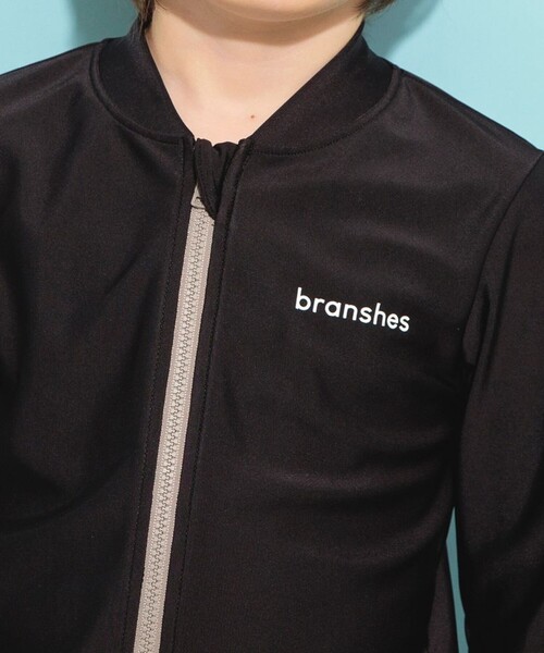 BRANSHES(ブランシェス)の「【水着/SWIM】長袖ラッシュガード(ラッシュガード・キッズ・ブラック/ライトグリーン・150/120/130/110/100/140)」の5枚目の写真