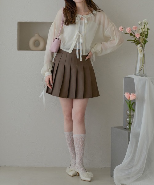 Ambre Neige(アンブルネージュ)の「ribbon sheer glitter blouse / リボンシアーラメブラウス(Tシャツ/カットソー・レディース・ライトグレー/ベージュ/アイボリー・FREE)」の9枚目の写真