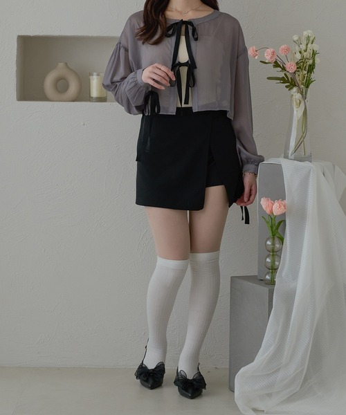 Ambre Neige(アンブルネージュ)の「ribbon sheer glitter blouse / リボンシアーラメブラウス(Tシャツ/カットソー・レディース・ライトグレー/ベージュ/アイボリー・FREE)」の11枚目の写真