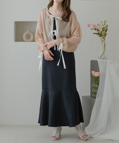 Ambre Neige(アンブルネージュ)の「ribbon sheer glitter blouse / リボンシアーラメブラウス(Tシャツ/カットソー・レディース・ライトグレー/ベージュ/アイボリー・FREE)」の22枚目の写真