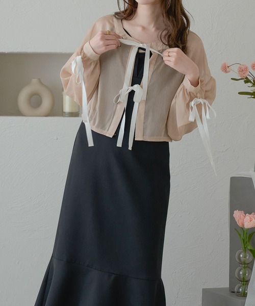Ambre Neige(アンブルネージュ)の「ribbon sheer glitter blouse / リボンシアーラメブラウス(Tシャツ/カットソー・レディース・ライトグレー/ベージュ/アイボリー・FREE)」の18枚目の写真