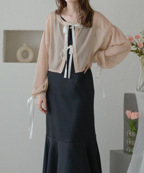 Ambre Neige(アンブルネージュ)の「ribbon sheer glitter blouse / リボンシアーラメブラウス(Tシャツ/カットソー・レディース・ライトグレー/ベージュ/アイボリー・FREE)」の19枚目の写真