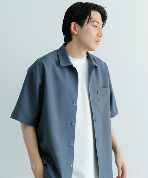 ITEMS URBANRESEARCH（アイテムズ アーバンリサーチ）の「『セットアップ対応』吸水速乾 ストレッチトロ 半袖シャツ（シャツ/ブラウス・メンズ・ライトベージュ/ブラック/ブルー・LARGE/MEDIUM）」の10枚目の写真
