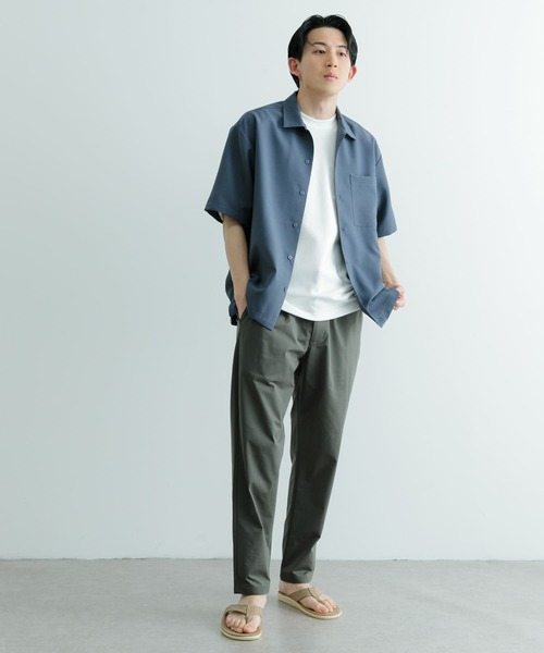 ITEMS URBANRESEARCH（アイテムズ アーバンリサーチ）の「『セットアップ対応』吸水速乾 ストレッチトロ 半袖シャツ（シャツ/ブラウス・メンズ・ライトベージュ/ブラック/ブルー・LARGE/MEDIUM）」の13枚目の写真