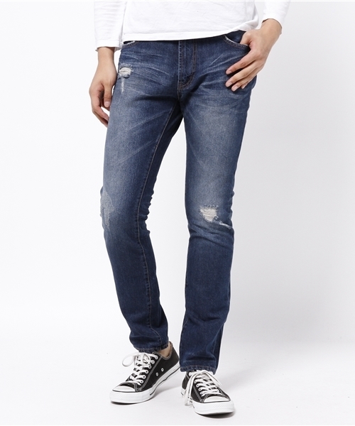SEVENDAYS=SUNDAY(セブンデイズサンデイ)の「CONE DENIM スリムパンツ(その他パンツ・メンズ・インディゴブルー/ライトインディゴブルー・SMALL/MEDIUM/LARGE)」の1枚目の写真