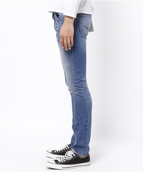 SEVENDAYS=SUNDAY(セブンデイズサンデイ)の「CONE DENIM スリムパンツ(その他パンツ・メンズ・インディゴブルー/ライトインディゴブルー・SMALL/MEDIUM/LARGE)」の3枚目の写真