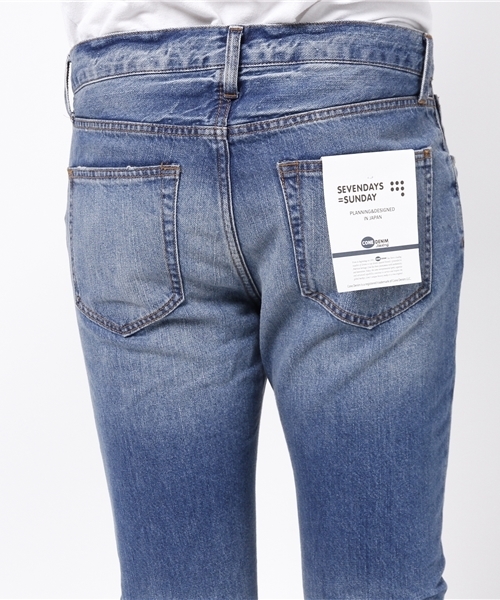 SEVENDAYS=SUNDAY(セブンデイズサンデイ)の「CONE DENIM スリムパンツ(その他パンツ・メンズ・インディゴブルー/ライトインディゴブルー・SMALL/MEDIUM/LARGE)」の6枚目の写真