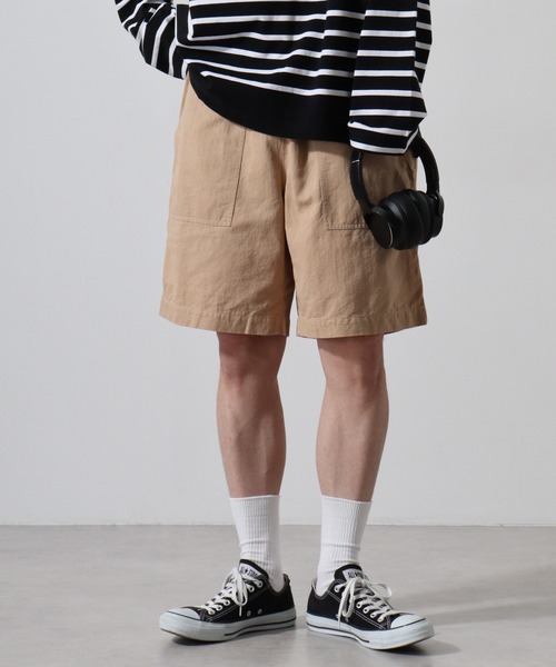 MONT KEMMEL(モンケメル)の「MONT KEMMEL COTTON LINEN TWILL EASY SHRORTS(その他パンツ・メンズ・ベージュ/ネイビー・38/40)」の3枚目の写真
