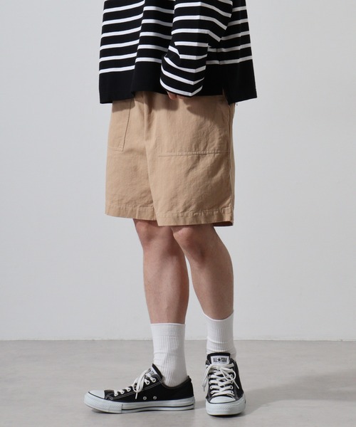 MONT KEMMEL(モンケメル)の「MONT KEMMEL COTTON LINEN TWILL EASY SHRORTS(その他パンツ・メンズ・ベージュ/ネイビー・38/40)」の4枚目の写真