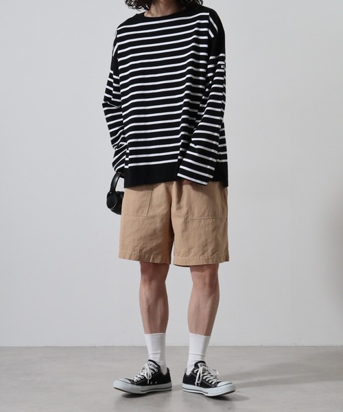 MONT KEMMEL(モンケメル)の「MONT KEMMEL COTTON LINEN TWILL EASY SHRORTS(その他パンツ・メンズ・ベージュ/ネイビー・38/40)」の6枚目の写真