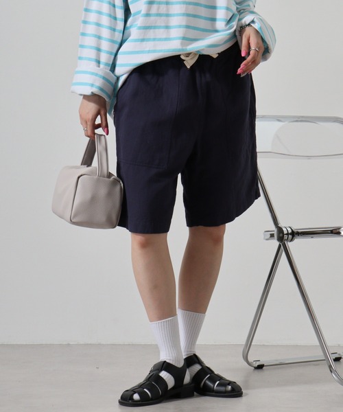 MONT KEMMEL(モンケメル)の「MONT KEMMEL COTTON LINEN TWILL EASY SHRORTS(その他パンツ・メンズ・ベージュ/ネイビー・38/40)」の18枚目の写真