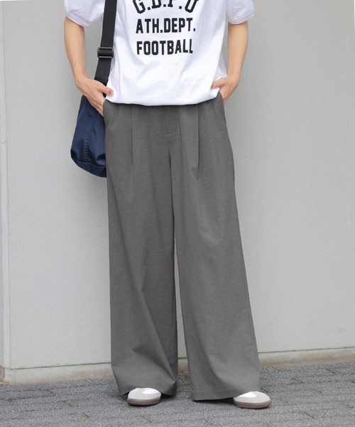 JOURNAL STANDARD relume(ジャーナルスタンダード レリューム)の「ウォッシャブル2WAYストレッチタックパンツ(スラックス・レディース・ブラックミックス/チャコールグレー・36/38)」の2枚目の写真