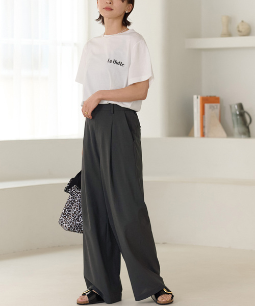 JOURNAL STANDARD relume(ジャーナルスタンダード レリューム)の「ウォッシャブル2WAYストレッチタックパンツ(スラックス・レディース・ブラックミックス/チャコールグレー・36/38)」の4枚目の写真