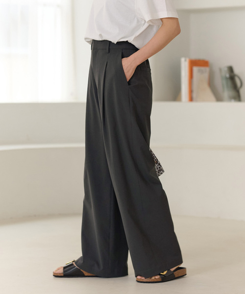 JOURNAL STANDARD relume(ジャーナルスタンダード レリューム)の「ウォッシャブル2WAYストレッチタックパンツ(スラックス・レディース・ブラックミックス/チャコールグレー・36/38)」の7枚目の写真