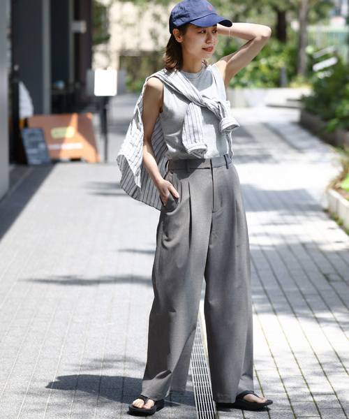 JOURNAL STANDARD relume(ジャーナルスタンダード レリューム)の「ウォッシャブル2WAYストレッチタックパンツ(スラックス・レディース・ブラックミックス/チャコールグレー・36/38)」の14枚目の写真