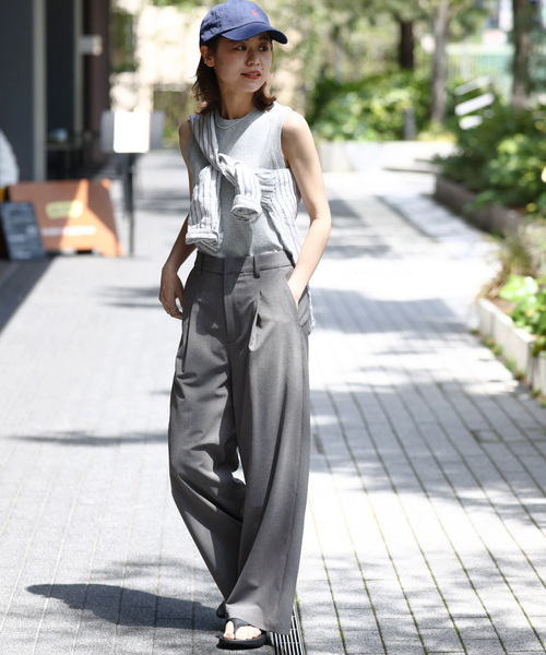 JOURNAL STANDARD relume(ジャーナルスタンダード レリューム)の「ウォッシャブル2WAYストレッチタックパンツ(スラックス・レディース・ブラックミックス/チャコールグレー・36/38)」の15枚目の写真