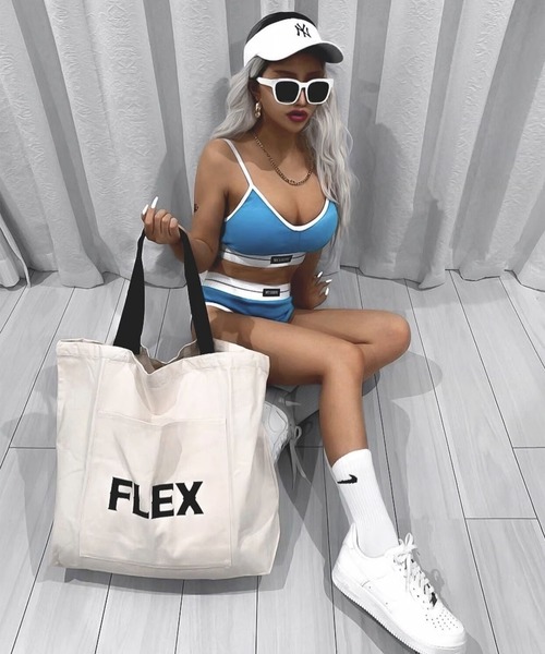 FLEX（フレックス）の「square wide 2 sunglasses / スクエア ワイド サングラス（サングラス・レディース・グレー/ブルー/ブラウン/ブラック系/ブラック×ホワイト・FREE）」の17枚目の写真