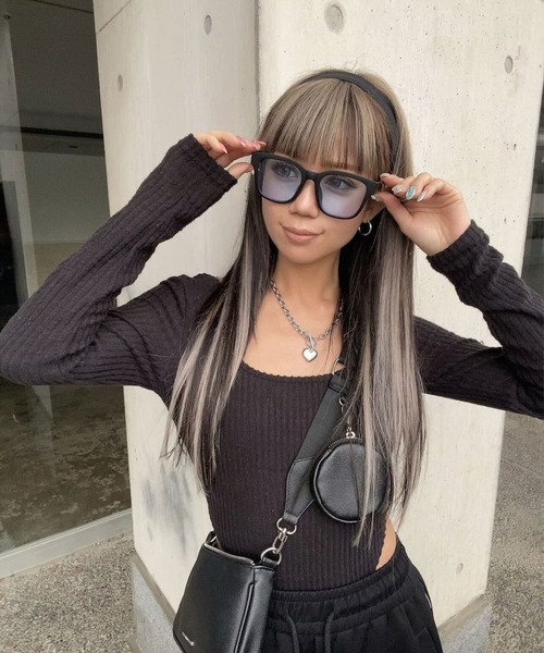 FLEX（フレックス）の「square wide 2 sunglasses / スクエア ワイド サングラス（サングラス・レディース・グレー/ブルー/ブラウン/ブラック系/ブラック×ホワイト・FREE）」の10枚目の写真