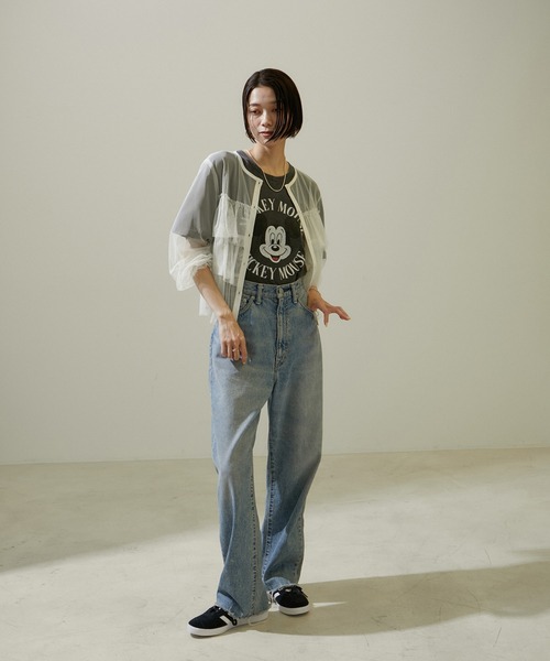 SALON adam et rope'(サロン アダム エ ロペ)の「【WEB限定】シアーチュールブラウス(シャツ/ブラウス・レディース・ブラック/オフホワイト・FREE)」の9枚目の写真