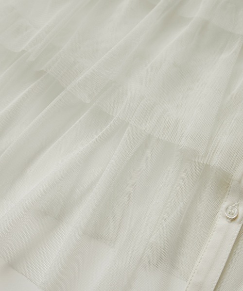 SALON adam et rope'(サロン アダム エ ロペ)の「【WEB限定】シアーチュールブラウス(シャツ/ブラウス・レディース・ブラック/オフホワイト・FREE)」の13枚目の写真