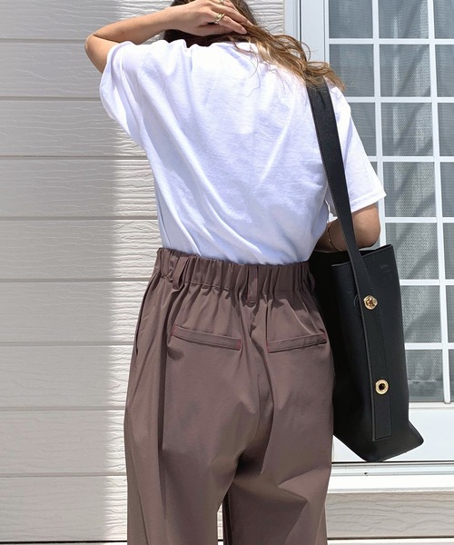 Q（キュー）の「AvecロゴT（Tシャツ/カットソー・レディース・ラベンダー/ブラック/ホワイト・MEDIUM）」の14枚目の写真